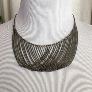 SALE Vintage Sterling Silver Bib Necklace